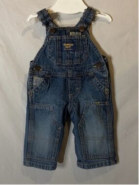 Vintage OshKosh B’gosh Baby Size 3 Months Jean Denim Carpenter Bib Overalls